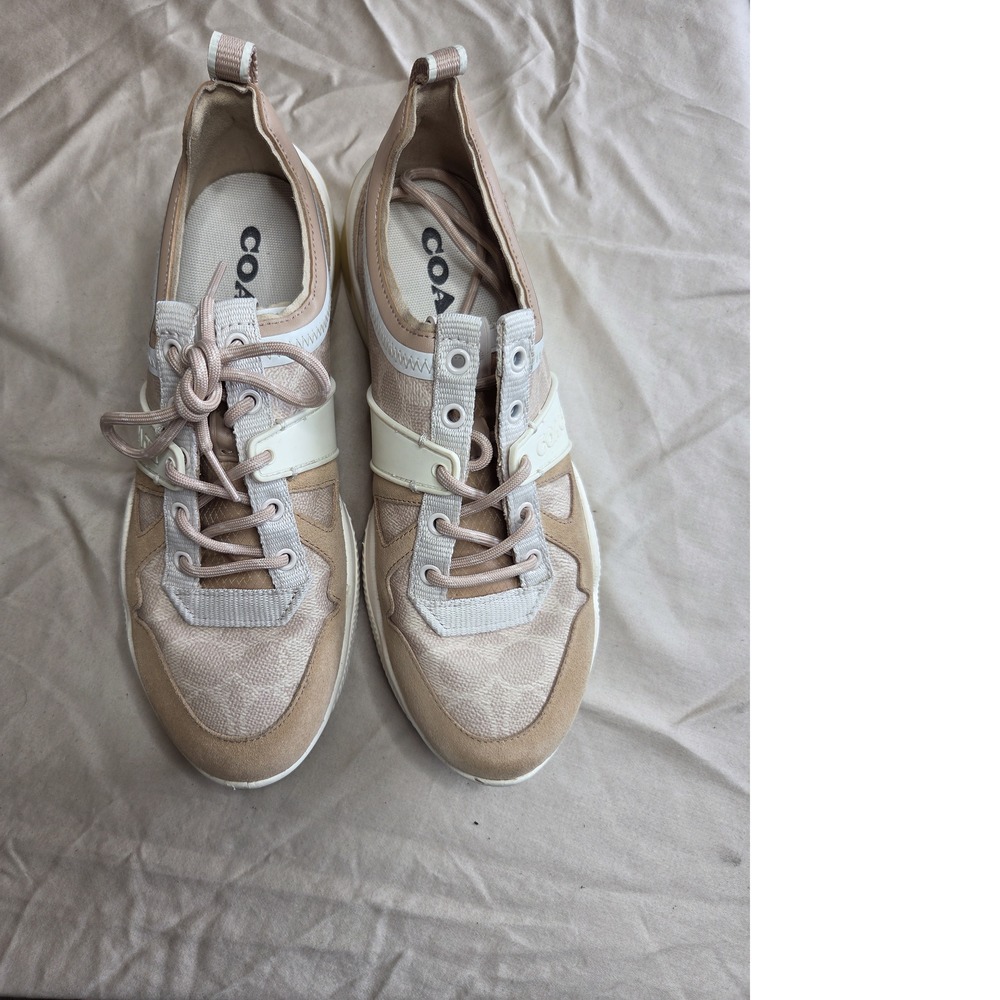 Women's Coach Citysole Sneaker White Tan Suede Leather Size 8.5 - Picture 10 of 15